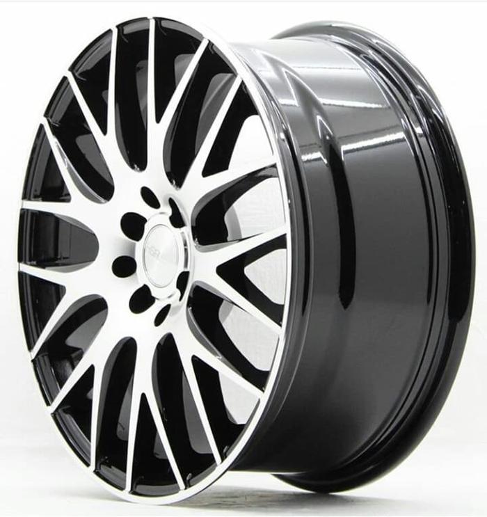 Velg Mobil Ring 17 HSR NIFTY Lebar Pelek 7,5 Hole 4 Hitam Polis