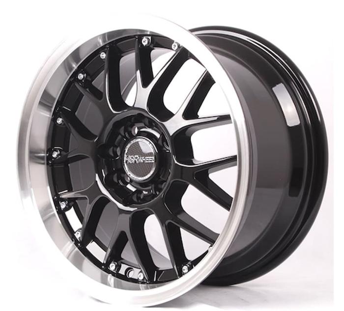Velg Mobil Ring 15 HSR OITA Lebar Celong 7/8 Lubang Baut 4 Hitam Lips