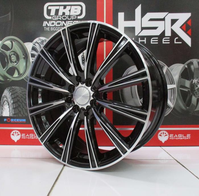 Velg Racing Mobil Ring 17 HSR TAKIKAWA Lebar 7 Hole 4 Hitam Polis