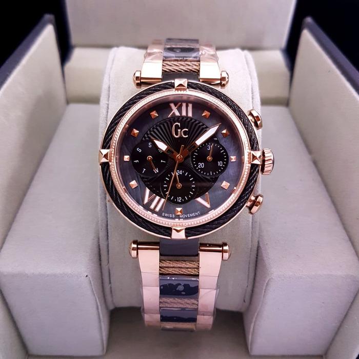 Jam Tangan Wanita Gc Watches Gc CableChic ROSEGOLD BLACK Steel