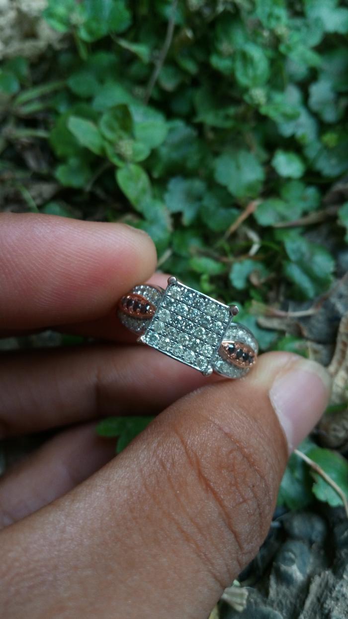 Berlian eropa ring perak microsetting