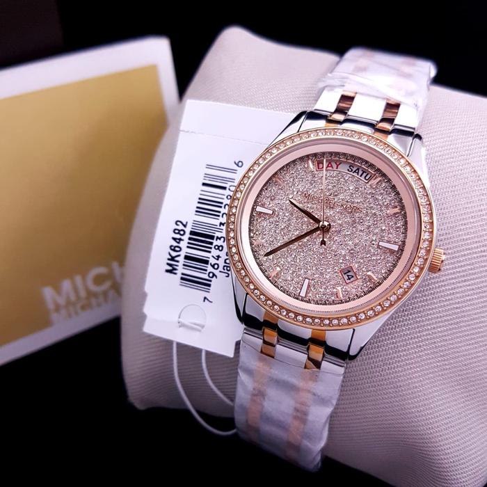 Jam Tangan Wanita Michael Kors Kiley MK6482 Diamond ROSEGOLD Two-Tone