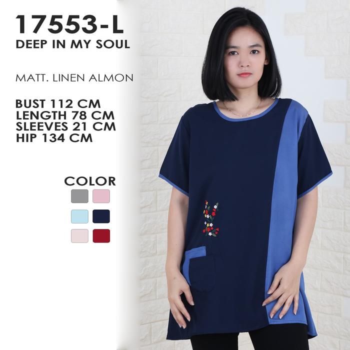 ATASAN BORDIR IBU IBU/T-SHIRT IMPORT/KAOS LINEN/BLOUSE JUMBO/FASHION