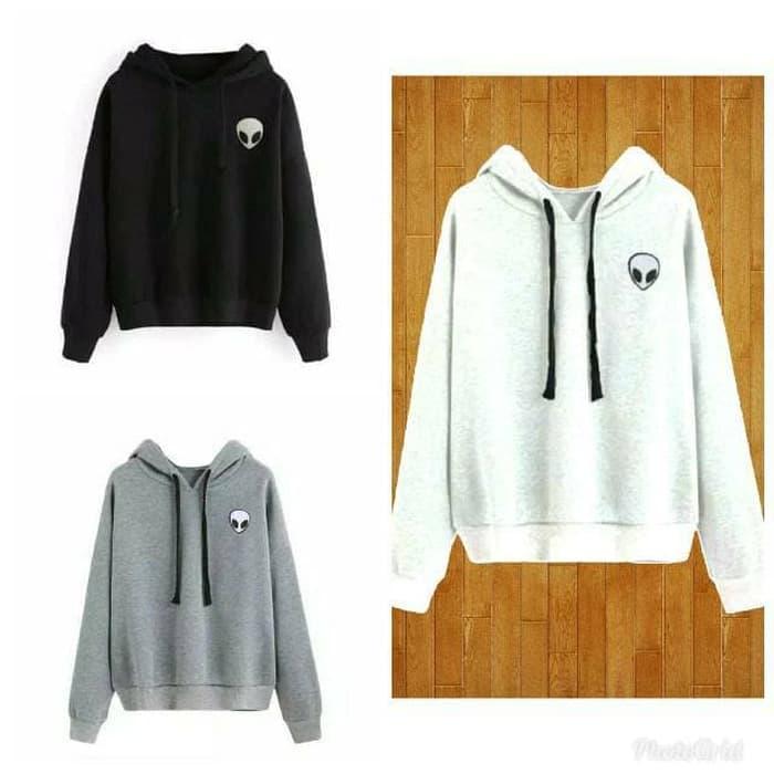 Jaket Hoodie Jumper Sweater Alien Bahan Babyterry