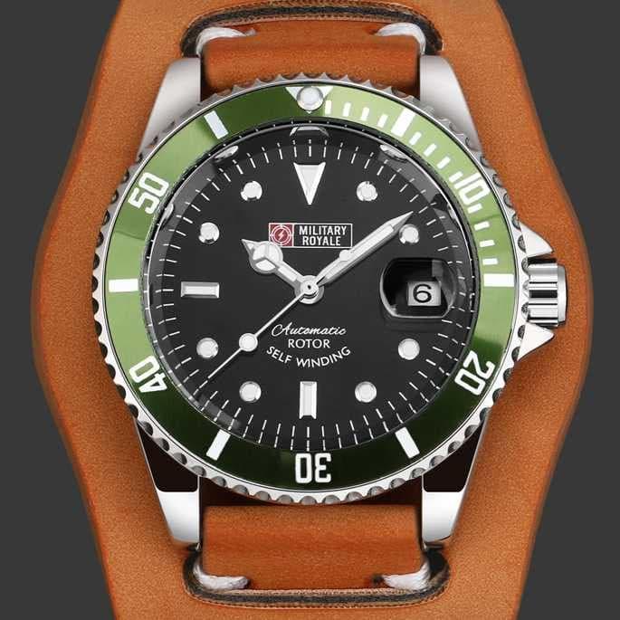 Military Royale Jam Tangan Automatic Pria - MR116 - Brown Green