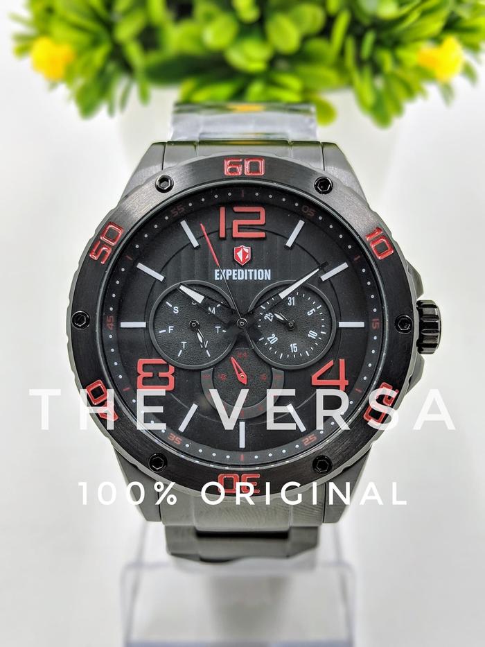 Expedition 6719 Jam Pria Rantai Black Red