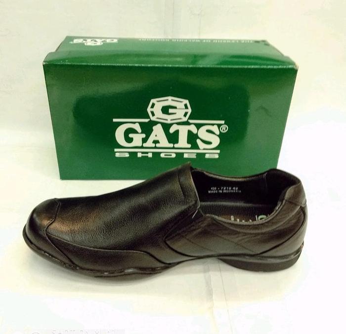 SEPATU KULIT GATS GI7218 HITAM SEPATU PANTOFEL PRIA ORIGINAL