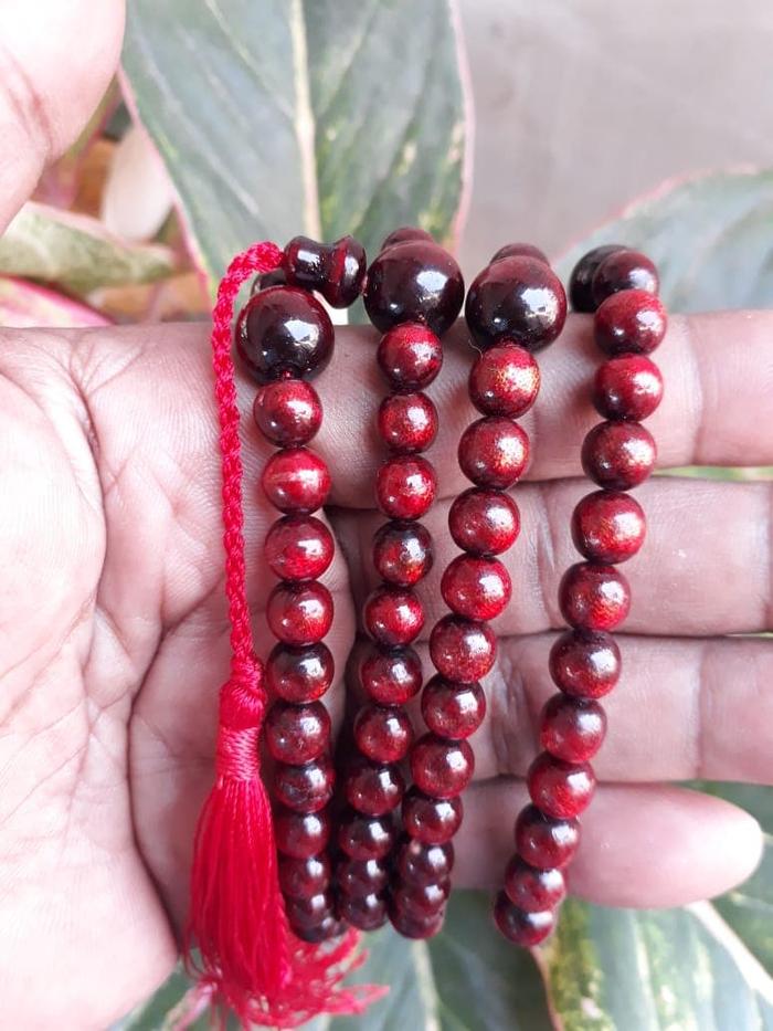 tasbih japamala 108 AKAR BAHAR TALI ARUS merah hk 011