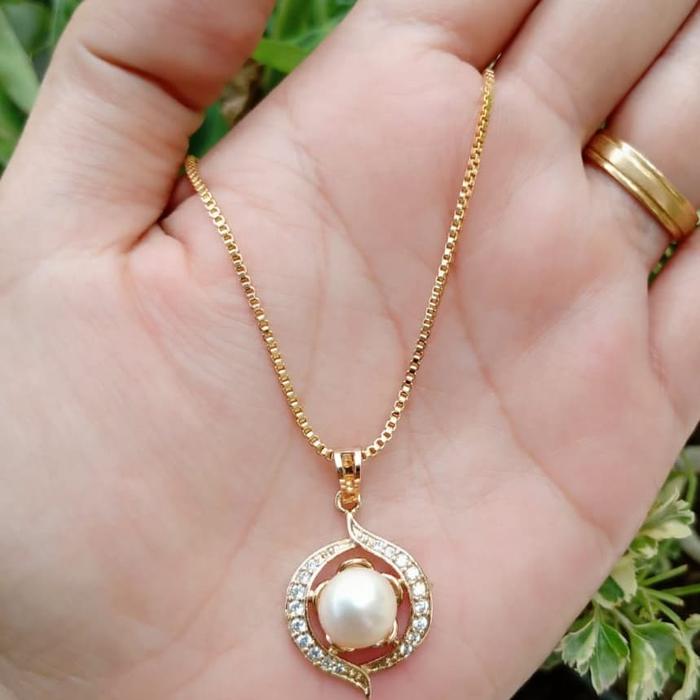 kalung liontin mutiara tawar asli lombok , mutiara lombok asli