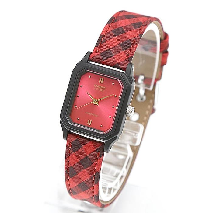 Casio Analog Jam Tangan Wanita Kulit Merah LQ-142LB-4A Original