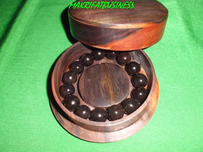 Jual gelang kayu akar nagasari hitam ukuran 15 mm