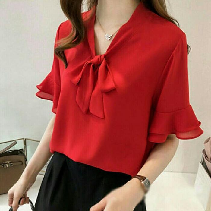 BL QUEEN Blouse Kemeja Top Hem Twiscone