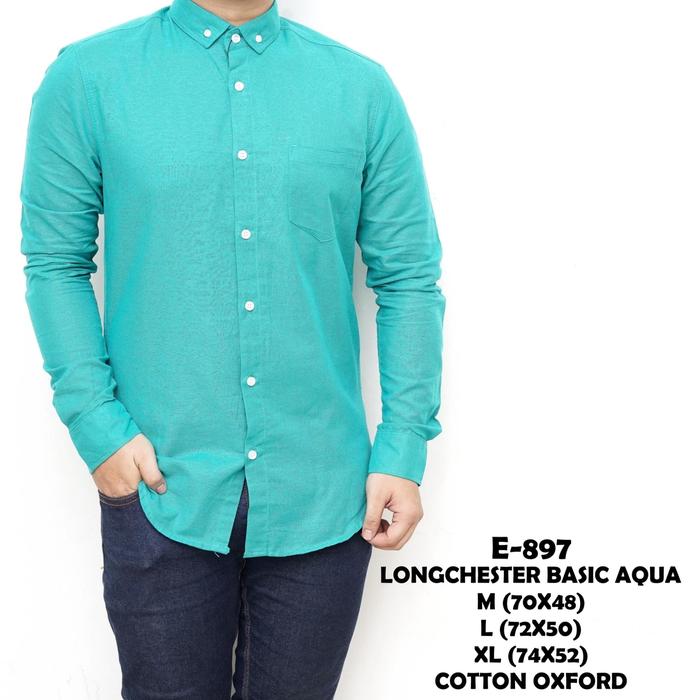 Kemeja polos pria tosca mint