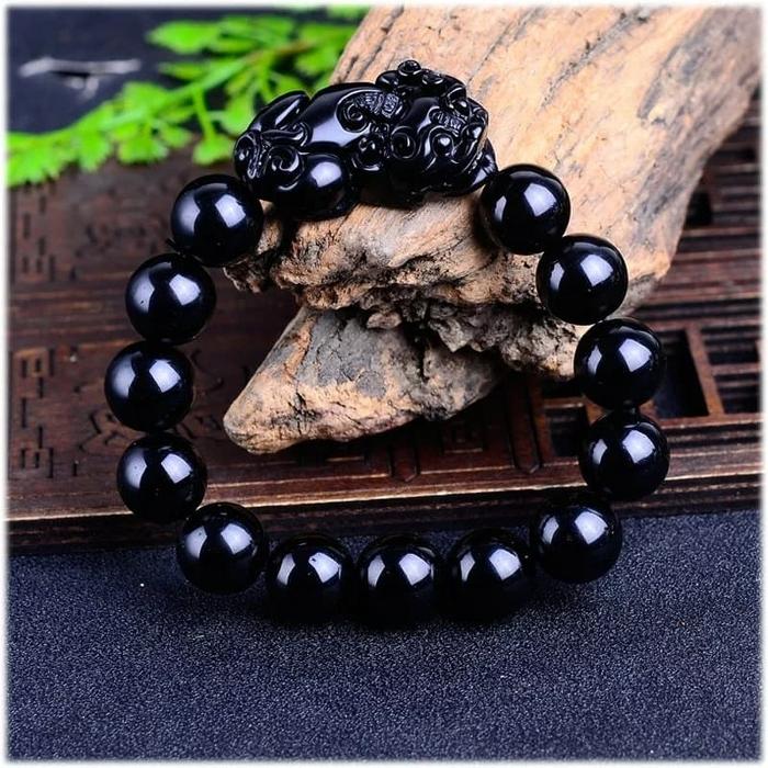 Gelang Pixiu Black Obsidian Asli - Perlindungan dan Kekayaan | Feng Shui Original