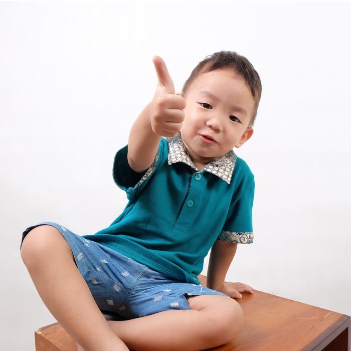 Kaos Polo Batik Anak Heritage Toska