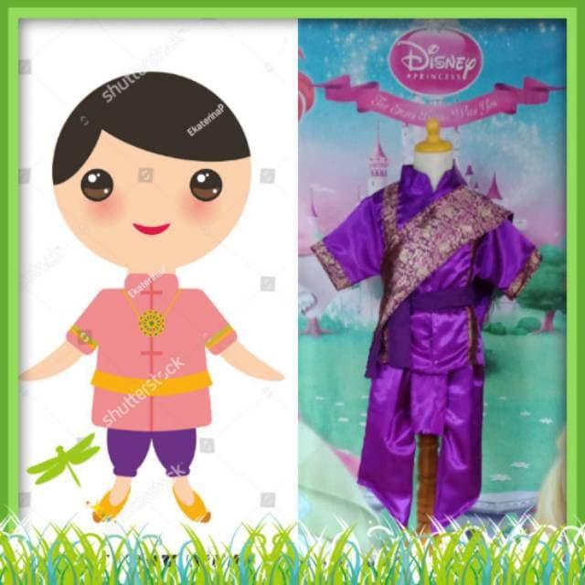 Kostum Anak Laki - Laki Baju Tradisional Negara Thailand 2 - 12 Tahun