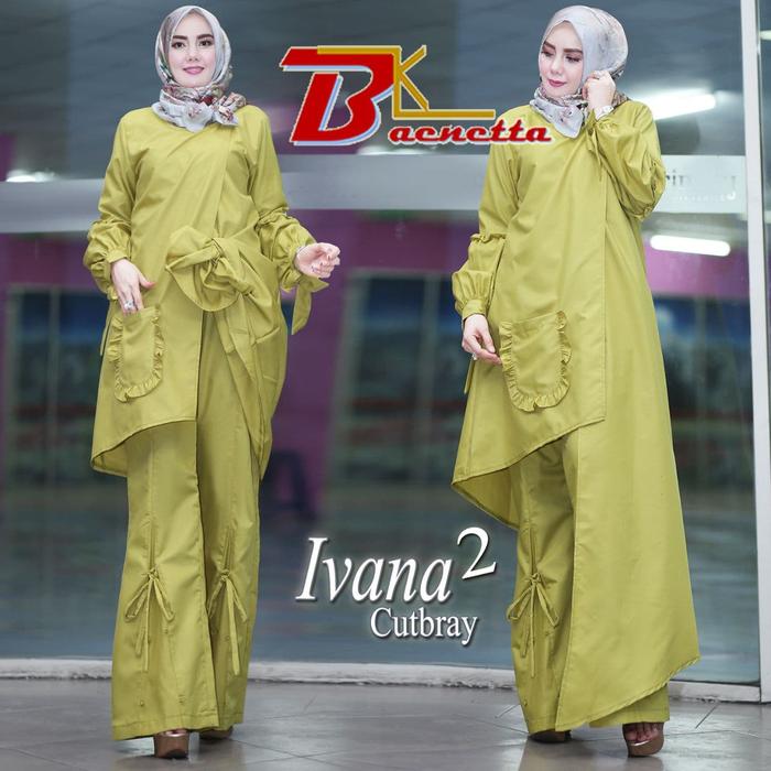 Setelan Wanita Ivana by Baenetta. Celana Blouse. Ootd. Baju Muslim