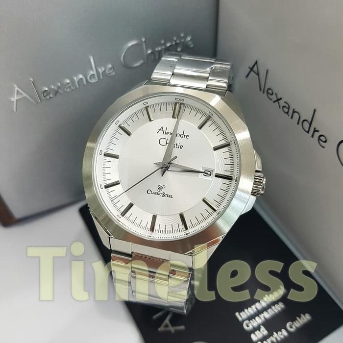 jam tangan pria alexandre christie ac 8596 MD Silver