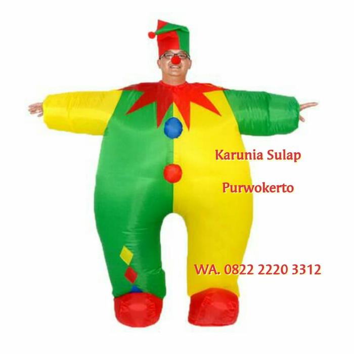 KOSTUM ANGIN BADUT COSPLAY BAJU PESTA PAKAIAN SULAP CLOWN INFLATABLE