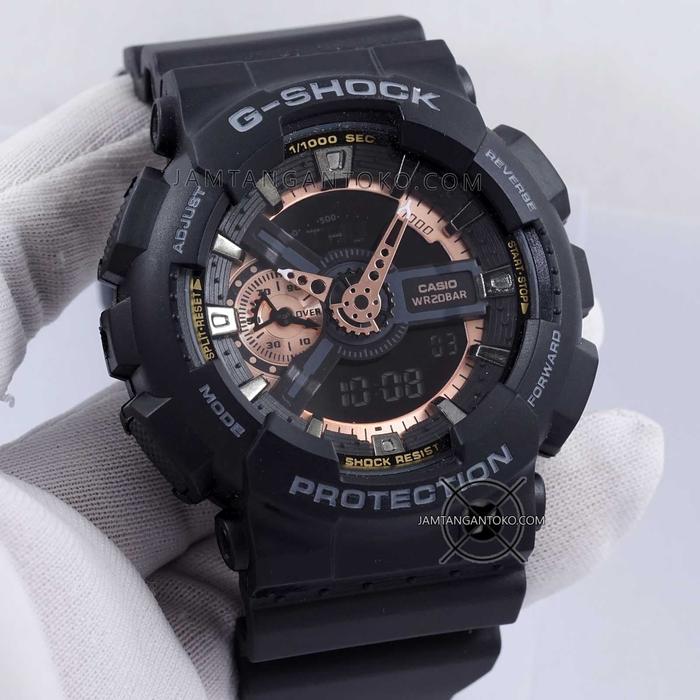 Jam Casio G Shock GA-110RG-1A Black Rose Gold Gshock GA110 Ori BM