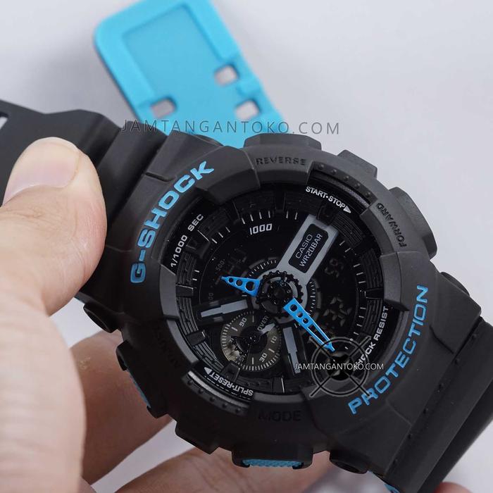 Jam Casio G Shock GA-110LN-1A Black Blue Gshock GA-110 GA110 Ori BM