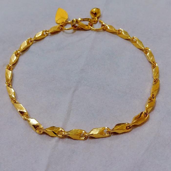 Gelang Biji Padi Lapis Emas Asli