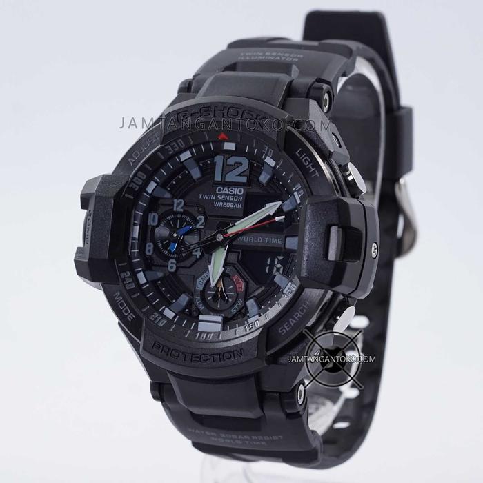 Jam Tangan Casio G Shock GA-1100-1A1 Full Black GShock GA1100 Ori BM
