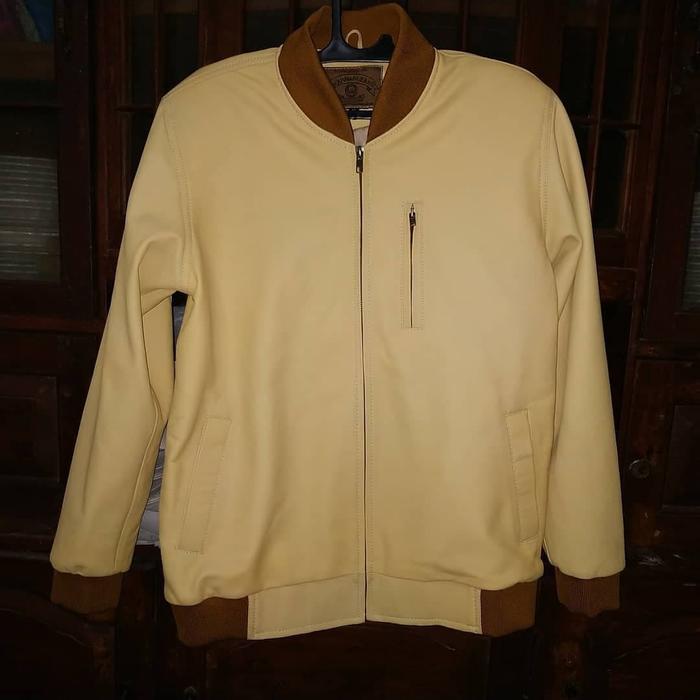 jaket kulit bomber asli garut bahan terbuat dari kulit domba asli