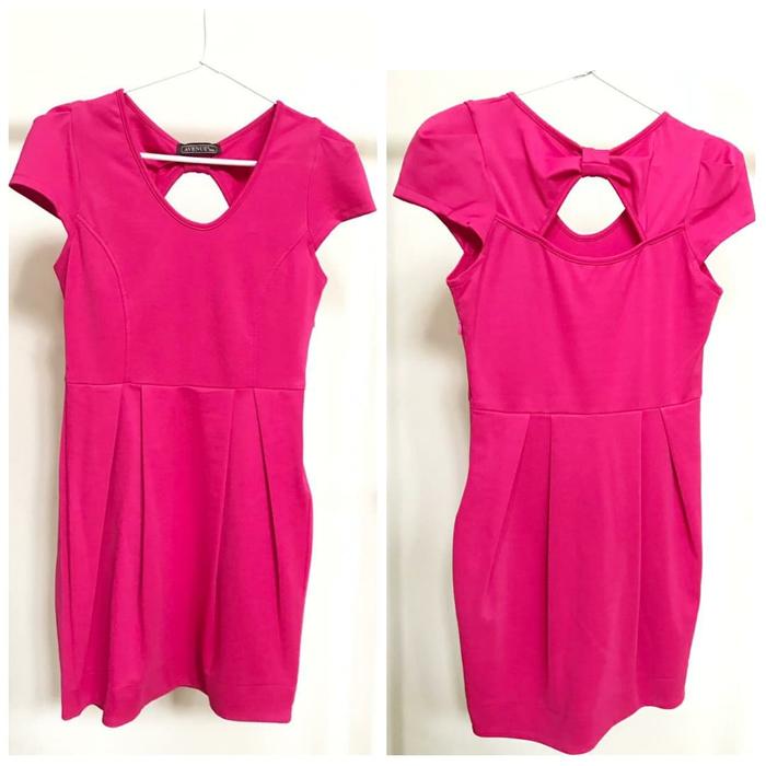 Dress wanita pink fuchsia preloved