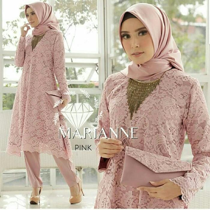 SET MARIANNE BRUKAT (NO PASHMINA) Tunik Celana