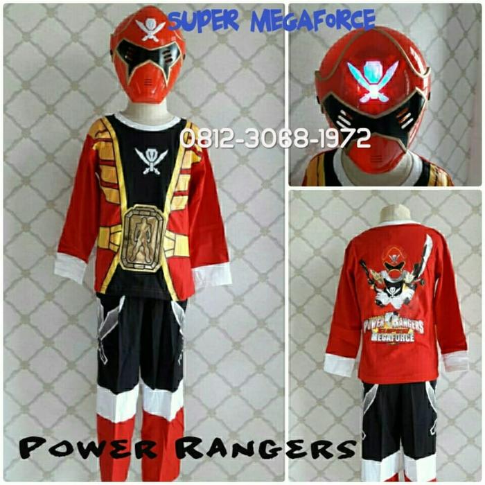 Baju Kostum Anak Superhero Power Rangers SUPER MEGAFORCE 5-8 Tahun