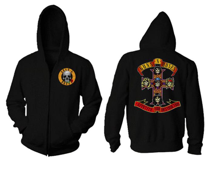 JAKET SWEATER HOODIE ZIPPER GUNS N ROSES KEREN MURAH GNR