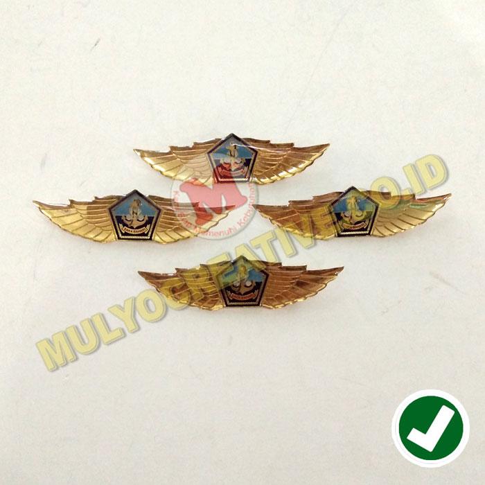Wing Brevet Fiber Logo Saka Bahari Pramuka Bahan Logam Kuningan