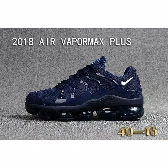Original Sepatu Sneakers Nike Air Vapormax Plus 2018 Warna biru Navy