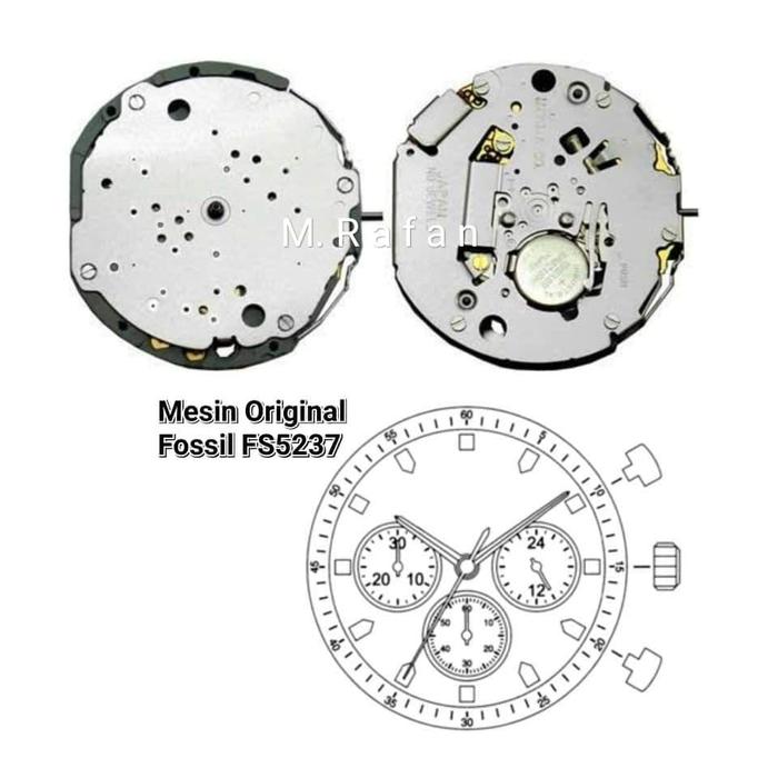 Mesin Jam Tangan Fossil FS5237 Original mesin jam Fosail murah