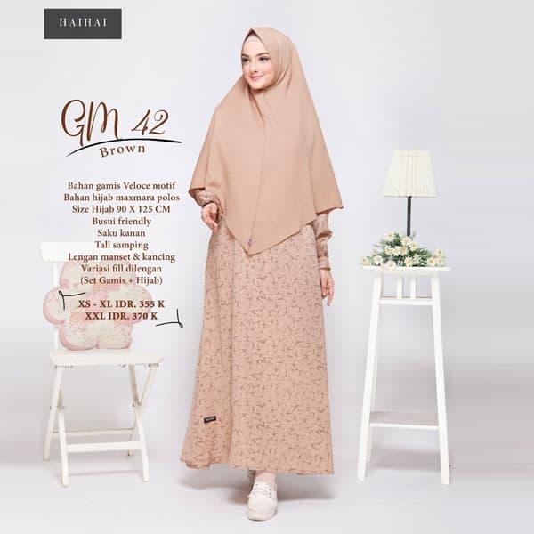 GAMIS SYARI BUSUI - HAI HAI GM 42 - GAMIS SET JILBAB POLOS MAXMARA