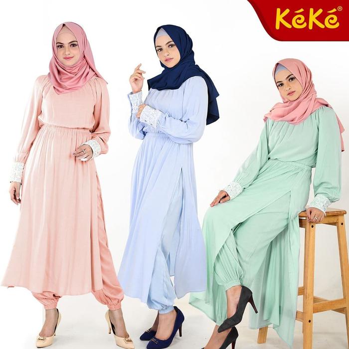 Qonitah Project GC SR 17182 XS-XL Setelan Celana Keke Busana Muslim