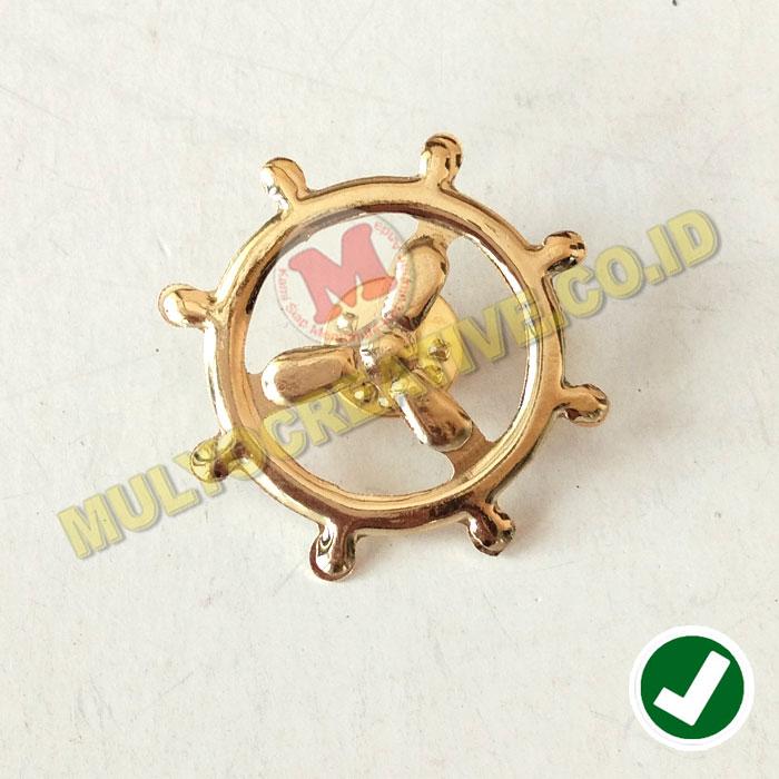 Pin Kerah Kipas Kapal Propeler-Lencana Kopsteken Kipas Kapal Monogram