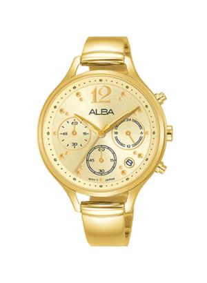Jam Tangan Wanita ORIGINAL ALBA Gold Casio AT3E98 AT3E98X1 Ladies