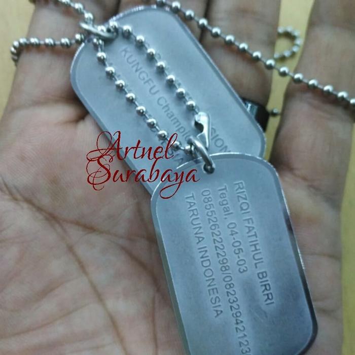 Kalung Tentara Dog Tag Stainless Monel Satuan