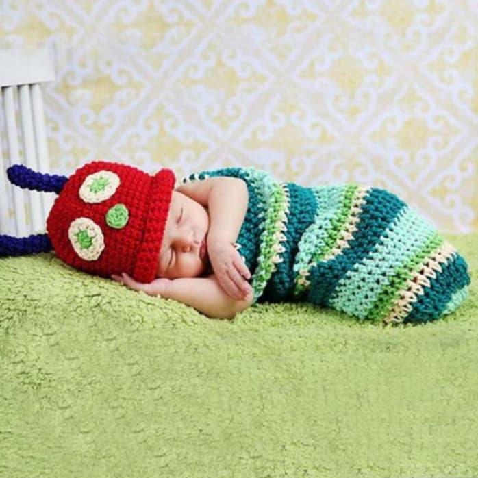 kostum foto bayi newborn laki laki ulat properti foto bayi