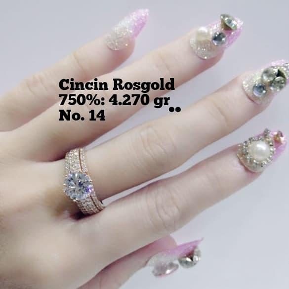 Cincin Emas / Mas Rosegold 75% Berat 4.270 Gram No.14 ...