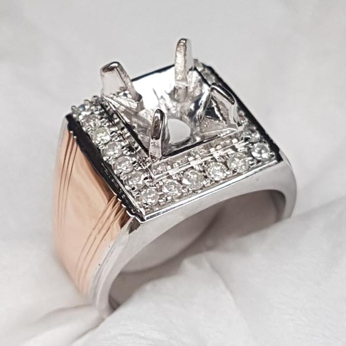 E8 ikat emban cincin perak emas swasa berlian diamond ring 19.5/8.75