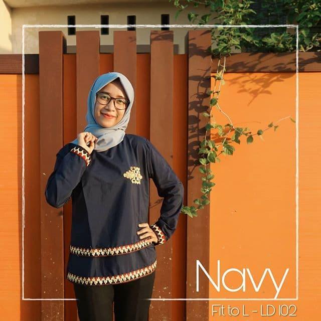 blouse tapis lampung navy