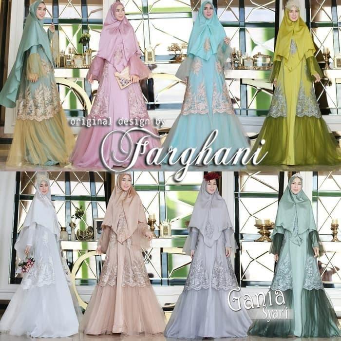 Gamis Syari Brokat Naila 5 By Farghani. Dress Pesta Wisuda. Hantaran