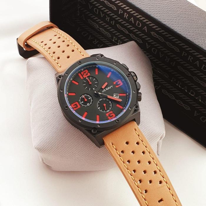 Jam Tangan Pria Merek US Army Tipe 83503MA Kulit Steel 4.6cm