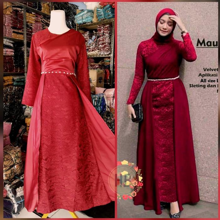 GAMIS PESTA MAULIDA MAXI DRESS PREMIUM GAMIS SYARI BRUKAT TERMODIS