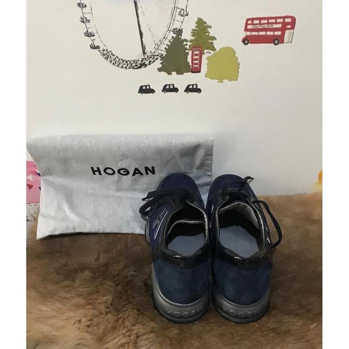SEPATU HOGAN ORIGINAL PRELOVED WARNA BIRU TUA KOMBINASI LEATHER GLITTR