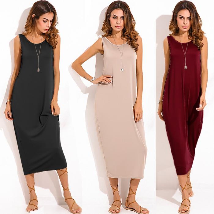 Dress Casual Model Longgar Warna Merah Polos