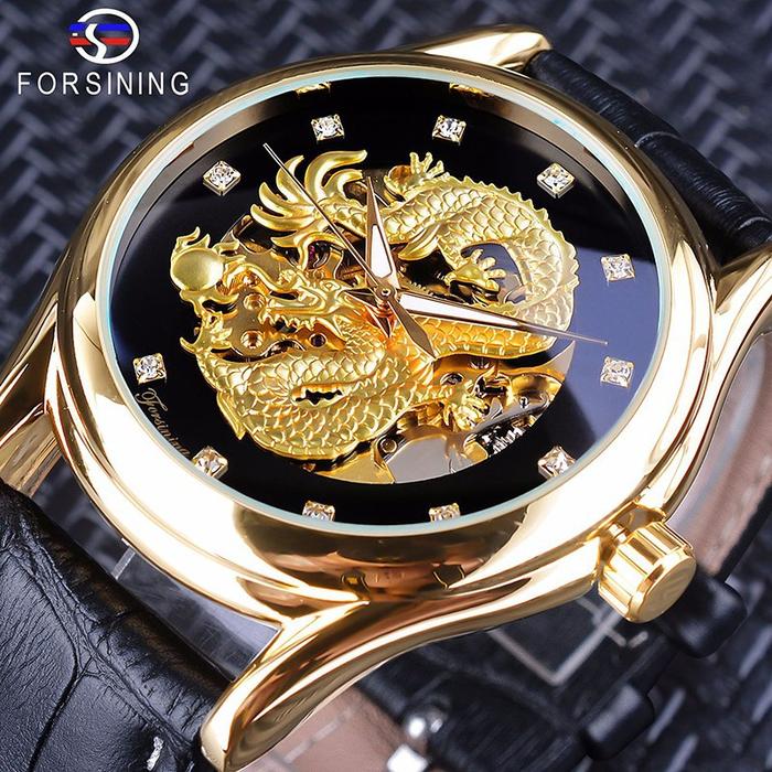 FORSINING Full Hollow Waterproof Dragon Jam Tangan Automatic
